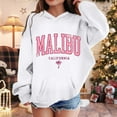 thumbnail image 2 of Women and Girls' Black Malibu California Graphic Hoodie - Soft Long Sleeve Pullover Sweatshirt with Front Pocket, 2 of 3