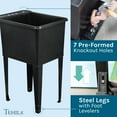 thumbnail image 6 of TEHILA Space Saver 16 Gallon Black Utility Sink with Black Steel Legs, 6 of 9