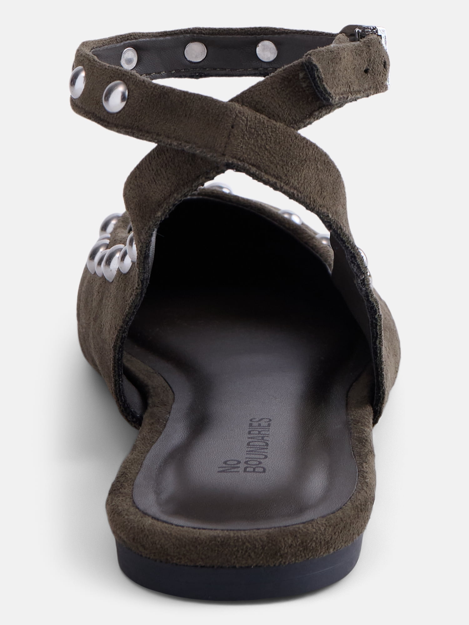 No Boundaries Women’s Faux Suede Ankle Ballet Flats