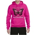 thumbnail image 2 of Wild Bobby Faith Hope Love Butterfly Ribbons Breast Cancer Awareness Unisex Hoodie Sweatshirt, Fuschia, XX-Large, 2 of 6