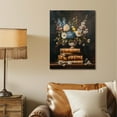 thumbnail image 6 of CDDposter Vintage Flower Books Canvas Wall Art, Moody Books Still Life Pictures Rustic Antique Art Oil Painting Prints Dark Academia Floral Artwork for Bedroom Living Room Wall Decor Framed 12x16in, 6 of 7