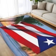 thumbnail image 4 of 8x10 Area Rugs, USA Flag Non-Skid Rubber Backing Large Rectangle Rugs - Living Room Bedroom Home Office, Vintage Puerto Rico Sandy Palm Tree Ocean Indoor Floor Mat Carpets Washable Rug, 4 of 9