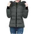 thumbnail image 6 of Pounoo Winter Puffer Jackets for Women Zip Up Quilted Puffer Jacket Casual Warm Padded Outerwear with Hood Trendy Fashion Clothing, 6 of 7