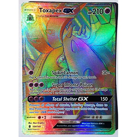 pokemon sun moon guardian rising toxapex gx 154 145 secret rare