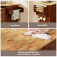 thumbnail image 3 of Noelse Rolling Kitchen Island Table with Storage, Drop Leaf Countertop, Kitchen Island with Rubber Wood Top, Cabinets & Rack, Brown, 3 of 9