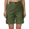 Bermuda Shorts for Women Cargo Shorts Knee Length Elastic