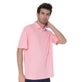 thumbnail image 3 of AVA Athletica Men's Polo Collar Moisture-Wick Active Wear Fine Striped T-Shirt; Pink; LG, 3 of 6