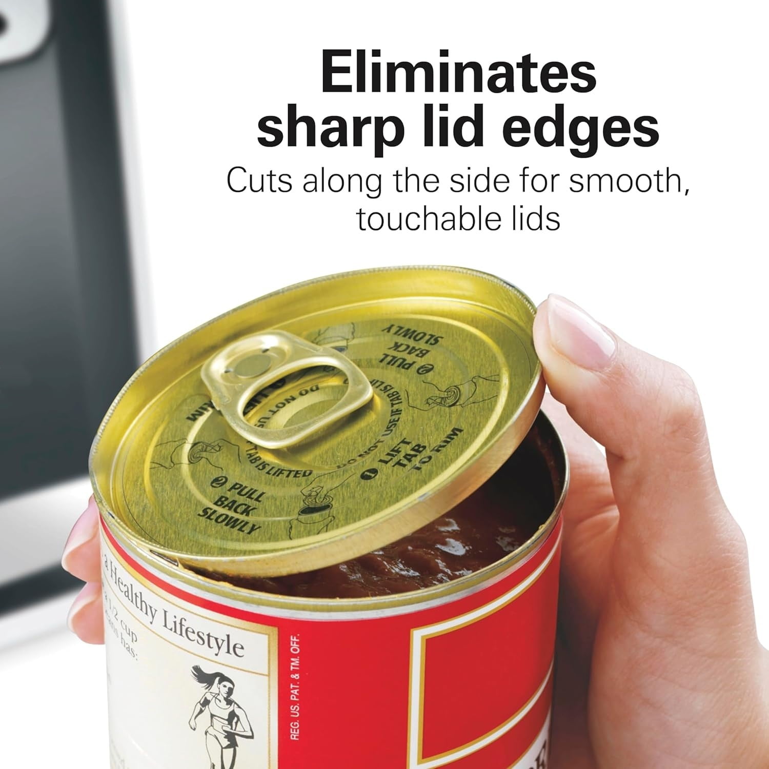 Smooth Edge Electric Automatic Can Opener for Kitchen with Easy Push Down Lever, Extra Tall, Includes Stainless Steel Scissors, Black and Chrome