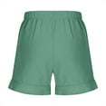 thumbnail image 5 of Miluxas Girls Shorts Casual Solid Color Short Pants Summer Ruffle Beach Shorts with Pockets Mint Green-A 120(5 Years), 5 of 7