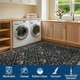 thumbnail image 4 of Hasoo Washable Living Room Area Rug 10x13 Large Modern Geometric Floral Soft Non Slip Indoor Navy Carpet, 4 of 5