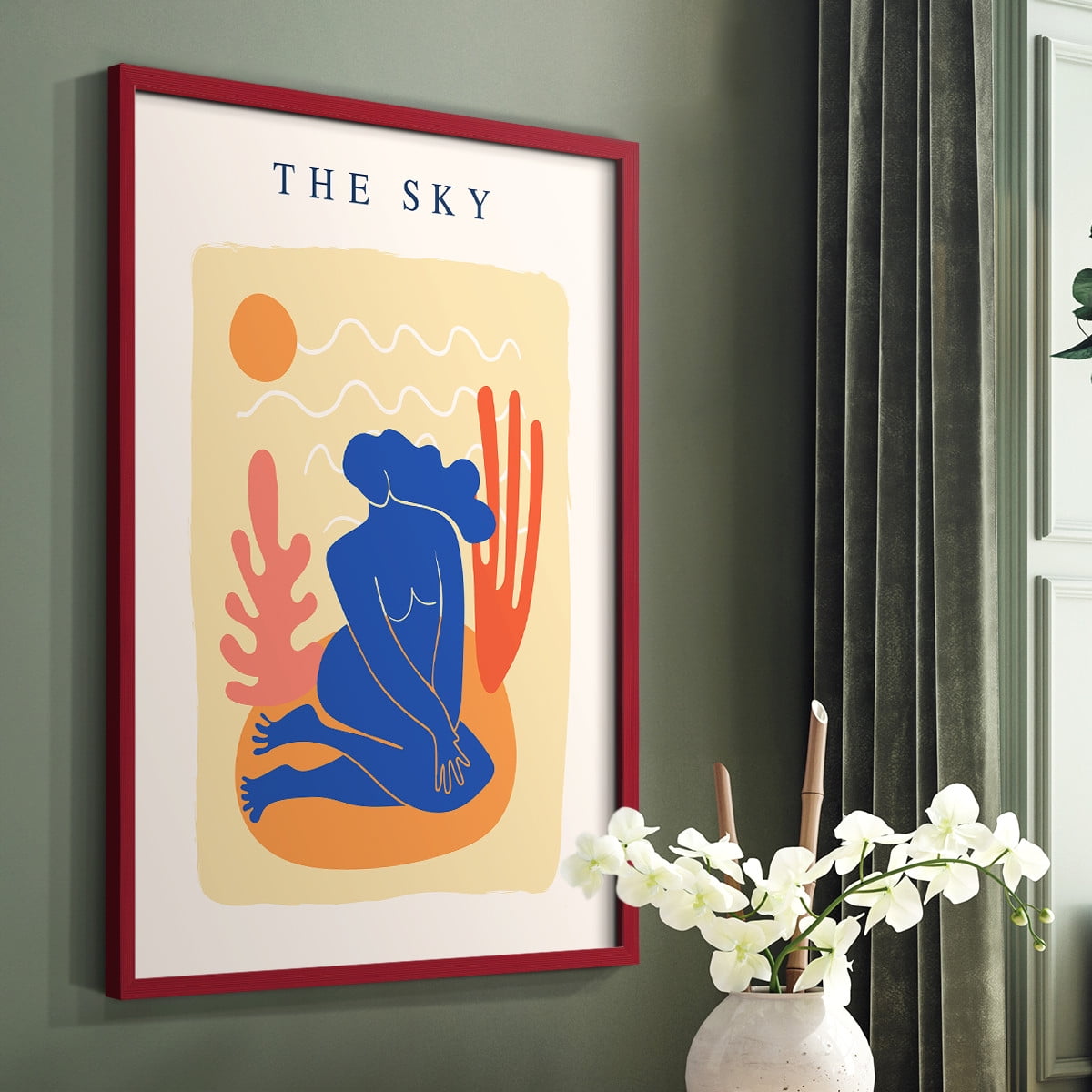 Matisse CCCXVII in Red Solid Wood 11 x 14 Framed Print