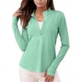 thumbnail image 7 of WULMLEO Women's Pullover Quarter Zip Sweatshirt Thermal Shirts Long Sleeve Athletic Tops Mint Green S, 7 of 7