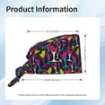 thumbnail image 2 of Scrub Caps Women Men, Colourful Wine Glass Print Adjustable Working Caps, Turban Hat Cleaning Working Cap with Sweatband, Elastic Bandage Tie Back Nurse Cap, 2 of 5