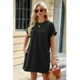 thumbnail image 6 of Women’s Summer Dresses Short Sleeve T-Shirt Dress Casual Loose Slit Beach Mini Vacation Dresses Tunic Top (Black,X-Large), 6 of 6