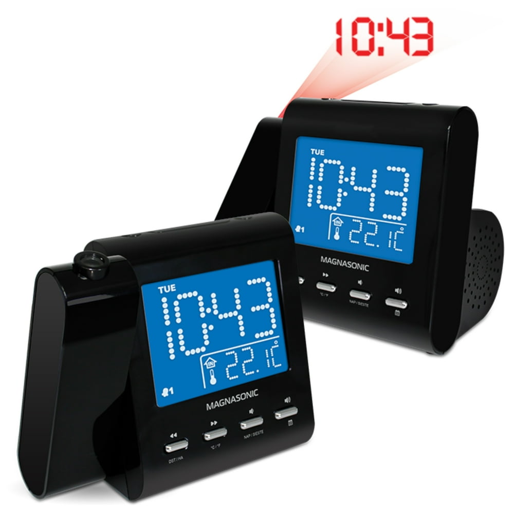 Magnasonic Projection Alarm Clock Radio w/ Battery Backup & Dual Alarm