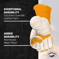 thumbnail image 2 of Guantes de soldadura Caiman Premium Cow Grain MIG/Stick XL, 2 of 7