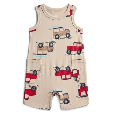Wonder Nation Baby Boys' Print Tank Romper, Sizes 0M-24M