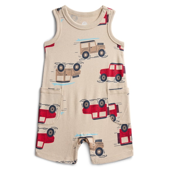 Wonder Nation Baby Boys' Print Tank Romper, Sizes 0M-24M