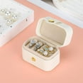thumbnail image 3 of RUseeN Small Travel Jewelry Box For Ring Stud Earring, Mini Jewelry Ring Holder for Multiple Rings, Portable Jewelry Storage Organizer Case White, 3 of 7