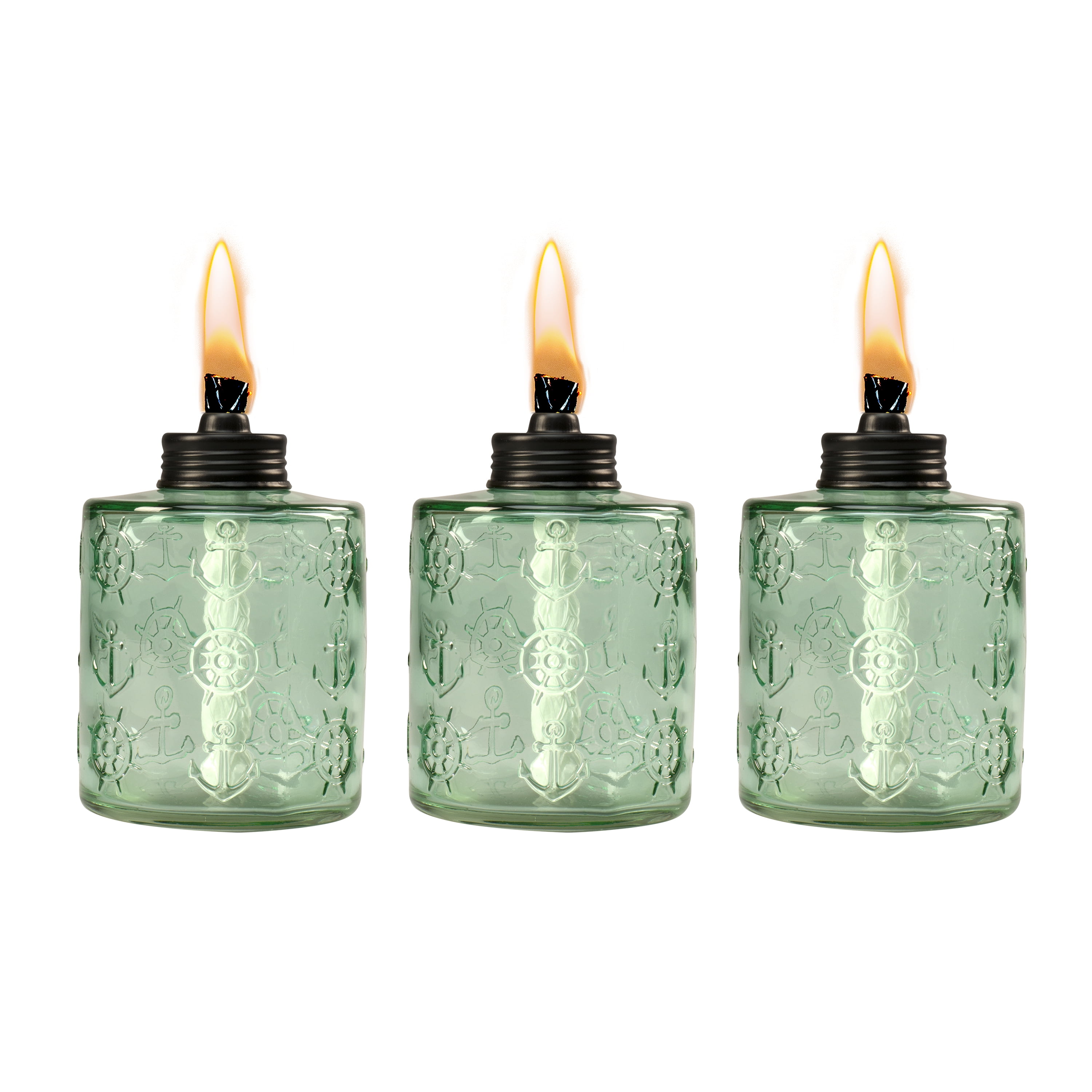 Blue TIKI Brand 1118078 Adjustable Flame Watercolor Glass Torch 6.25-inch