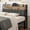 Black & Brown, variant on Headboard Only with Storage, Upholstered Headboards for Size Bed with LED Light, Station, Height Adjustable, Sturdy and Headboard,