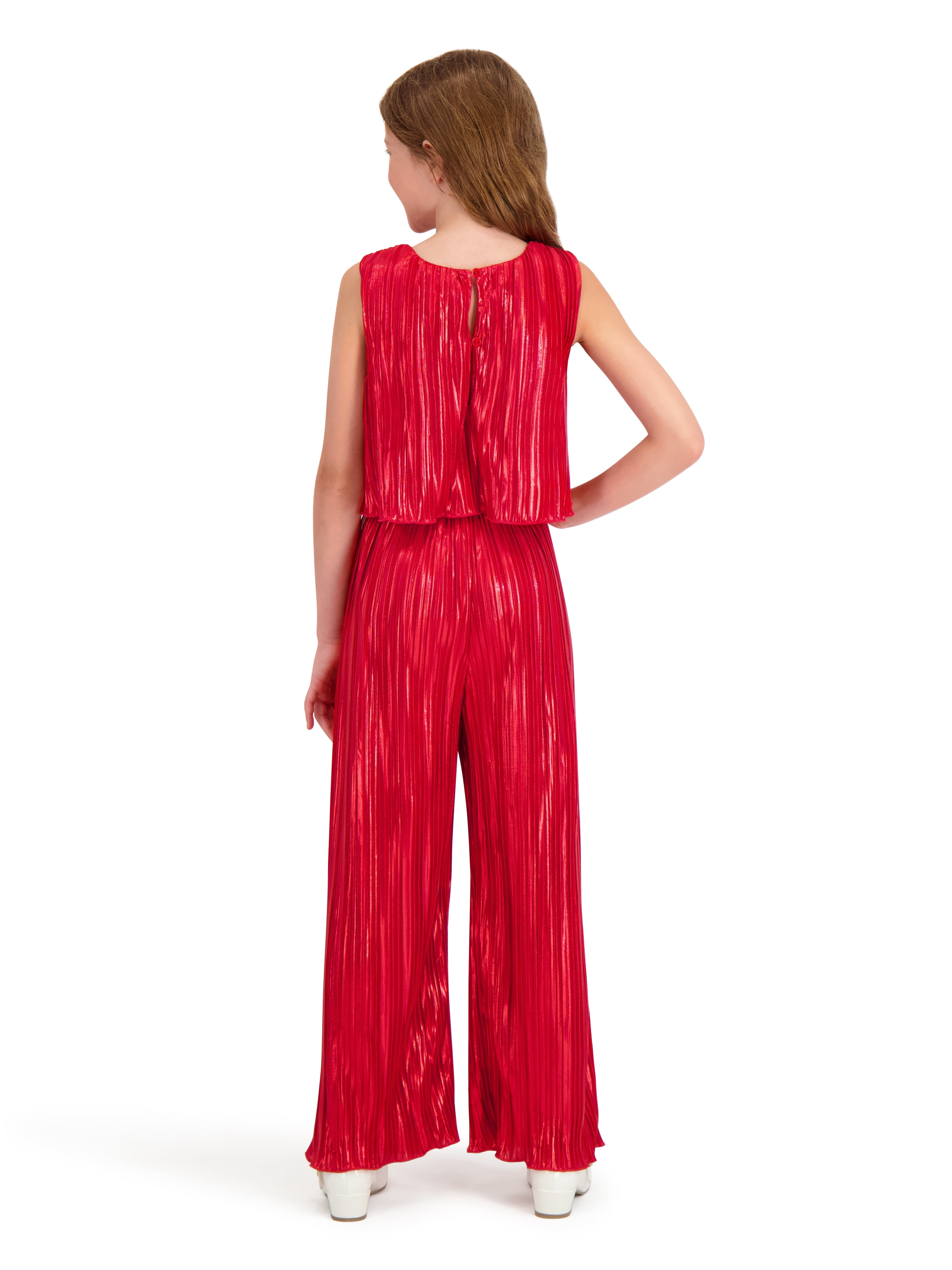 Kensie Girl Sleeveless Belted Metallic Jumpsuit, Sizes 4-16