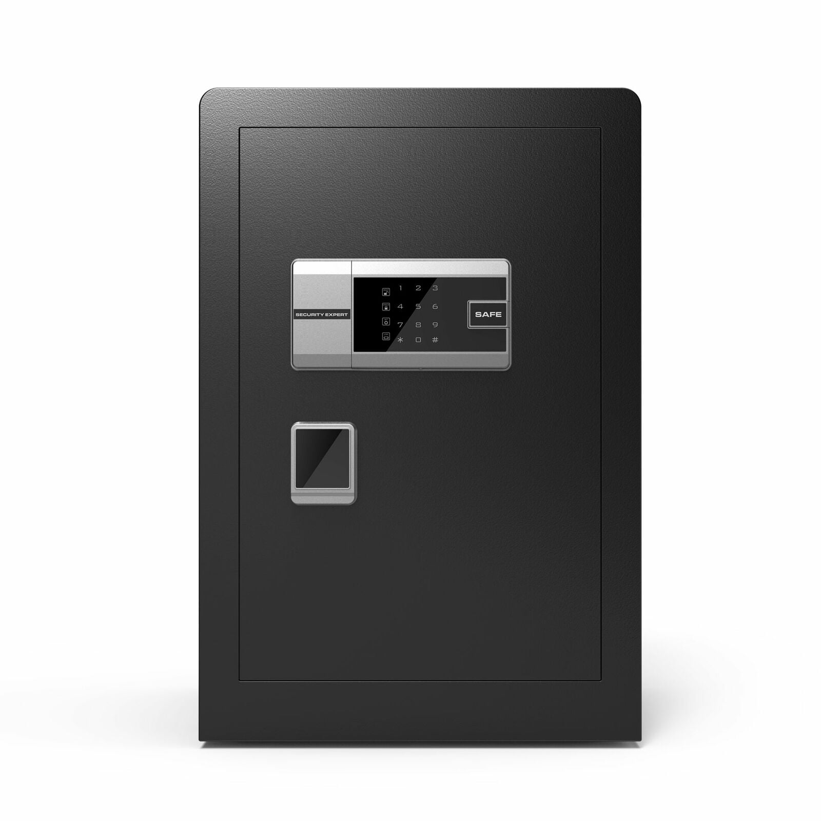 Fingerprint Safe 2.04 Cubic Feet Security Cabinet Digital Touch Screen, Solid Alloy Steel Office Hotel Cabinet Safe, Black