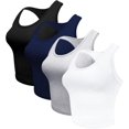 thumbnail image 3 of XINQIHANG 4 Pieces Women's Crop Tops Cotton Basic Tank Tops Racerback Sleeveless Sports Workout Crop Tank Tops, 3 of 7