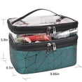 thumbnail image 2 of Bolsas de maquillaje Estuches de viaje para cosméticos de doble capa Organizador de maquillaje Bolsas de artículos de tocador (Verde oscuro), 2 of 4