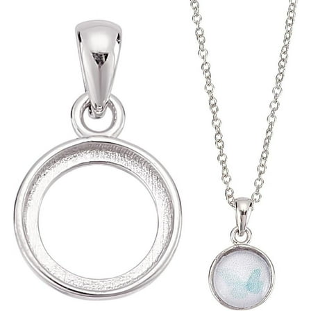 925 Sterling Silver Blank Pendant Handmade Pendant Blank Cabochon Settings with Polishing Cloth for Necklace Bracelet Jewelry Making for DIY Platinum