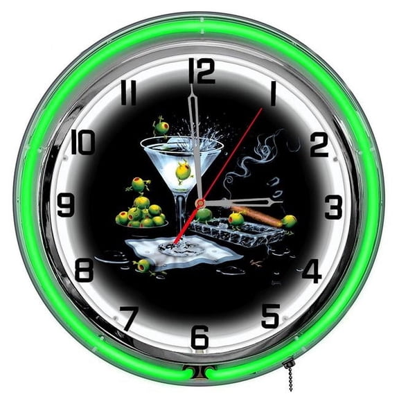 Petro Enterprises Olive Party II 18 inch. Neon Clock