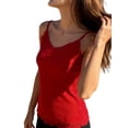 thumbnail image 5 of Gynyvoja Lace Camisole Top One Lined Tank Top Spaghetti Strap Club Party Shirt Red L, 5 of 9