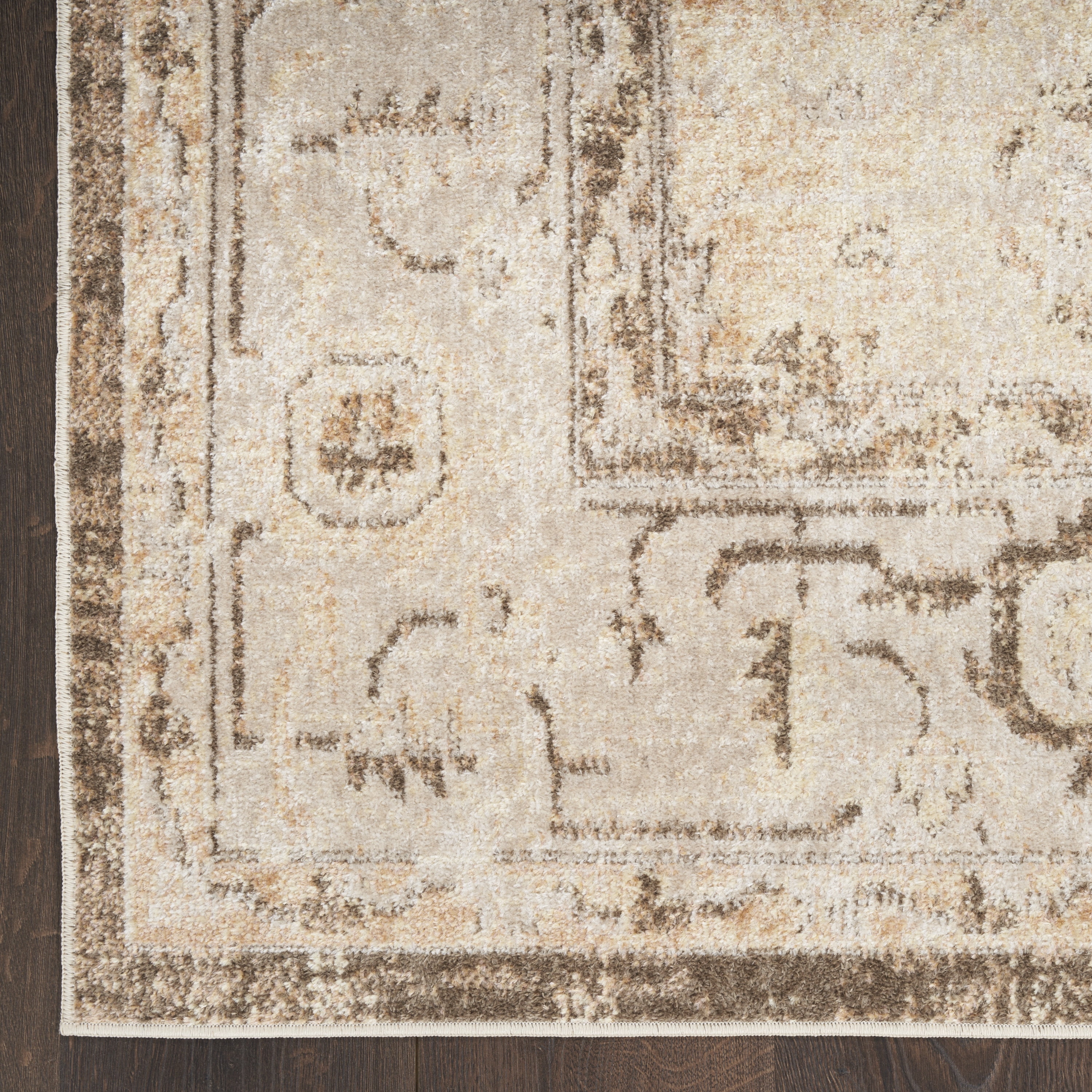 Nourison Astra Machine Washable Center medallion Beige 7'10" x 10' Area Rug (8x10)
