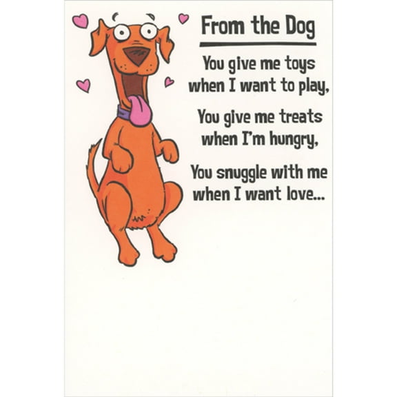 Recycled Paper Greetings Excited Dog: You Give Me Toys, Treats and Snuggle Funny / Humorous Mother's Day Card from the Dog