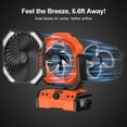 thumbnail image 4 of Ventilador de camping Odoland de 4000 mAh con luz LED recargable, color naranja, 4 of 8