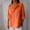 Orange, variant on Only Moment Button Down Shirts for Women 3/4 Sleeve V Neck Cotton and Linen with Button Cuffs Dressy Casual Summer Outfits Early Fall Fashion Spring Clothes Pink,S
