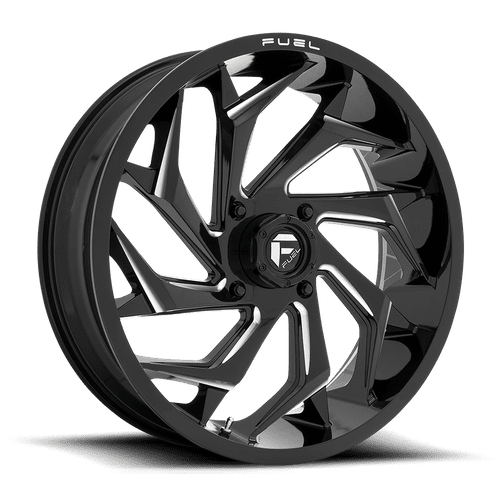 FUEL D753 REACTION 24X7 4X137 13ET 132CB GLOSS BLACK MILLED WHEEL
