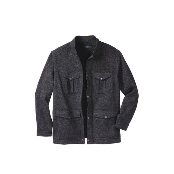 KingSize Men's Big & Tall Sweater Fleece Multi-Pocket Jacket