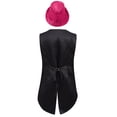 thumbnail image 2 of TTAO Kids Boys Tuxedo Suits Vest with Sequins Hat Magician Fancy Outfits Jazz Hip-Hop Dance Performance Hot Pink 14, 2 of 3