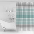 thumbnail image 4 of Small Stall Shower Curtain 48x72 Inch Narrow Half Size Aqua Ombre Stripes Bath Curtains Bathroom Decor Modern Abstract Stripes Aesthetic Waterproof Fabric Shower Curtain Set with Hooks 48 Inch, 4 of 6