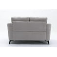 thumbnail image 4 of Farmhouse Loveseats, Callie 60" Light Gray Woven Fabric Loveseat, Light Gray Modern Loveseats,Velvet Leather Loveseats, Furniture Primary Living Space Loveseats, 4 of 5