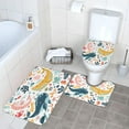 thumbnail image 5 of 4Pcs Bathroom Shower Curtain Sets with Non-Slip Rugs, Toilet Lid Cover and Bath Mat, Green Watercolor Cactus Plants Durable Waterproof Shower Curtain for Bathroom Set with 12 Hooks, 5 of 5