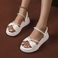 thumbnail image 5 of Women's Summer Plus-size Pearl Sponge Maternity Slippers Sandals for Women White 35, 5 of 7