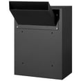 thumbnail image 4 of Through The Wall Drop Box, Extra Large Black Steel Wall-Mounted Mailbox with 2.8-7.9" 13" Combination Lock – 13x7x17" Secure Mail Slot, 4 of 10