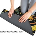 thumbnail image 3 of Black Toy Like Dinosaurs Pattern Hot Yoga Mat Towel Non Slip for Hot Yoga - Quick-Drying Yoga Mat Cover with 4 Corner Pockets with Travel Bag - Hot Yoga Towel Non Slip 74"x26", 3 of 6