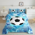 thumbnail image 2 of Erosebridal Soccer Football Bedding Sets King with Comforter,Geometry Gradient Comforter Sets King Size,Sports Theme Decor,Reversible,Breathable,3-Piece, 2 of 7