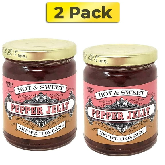 Pack of 2 Trader Joe's Hot & Sweet Pepper Jelly - Flavorful Spread, 11 oz