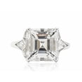 thumbnail image 2 of HeartsAndYou 5ct Asscher Cut Moissanite Engagement Ring for Women 18k White Gold over Silver Trillion Accent, 2 of 4