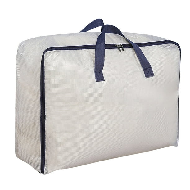 Yhmxh Organizadores y almacenamiento Bolsa de almacenamiento de colchas transparente, bolsa de embalaje, bolsa de clasificación gruesa, tela con clip de malla, bolsa de equipaje de gran capacidad