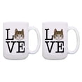 thumbnail image 1 of ThisWear Cat Mug Set LOVE Cat Related Gifts Cat Presents 2 Pack Gift 15oz Coffee Mugs, 1 of 4